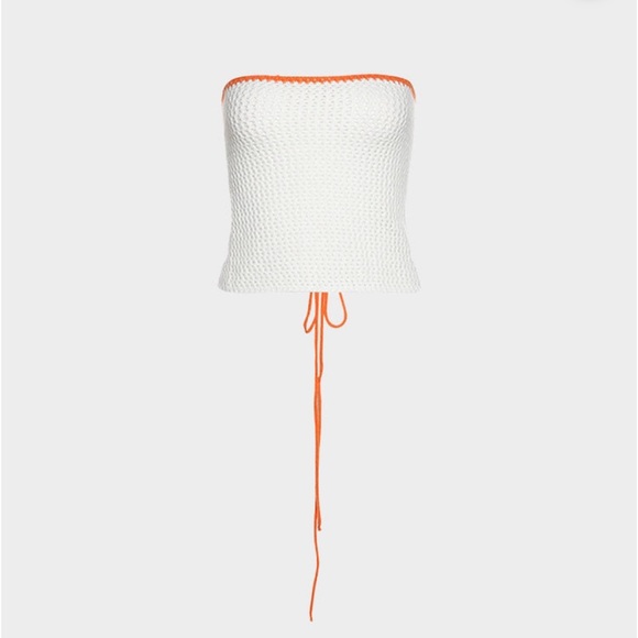 Cape Clique Contrast Wool Tie Strapless Backless Tube Top Two Looks Reversible - Picture 3 of 5